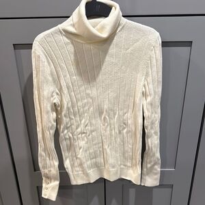 Cream Turtleneck Sweater